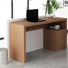 Mesa Para Escrit贸rio 2 Gavetas Tecno Mobili Amendoa Bc Foto mini 2