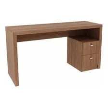 Mesa Para Escrit贸rio 2 Gavetas Tecno Mobili Amendoa Bc Foto mini 3