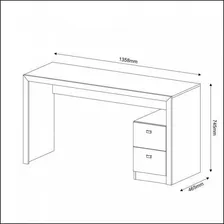 Mesa Para Escrit贸rio 2 Gavetas Tecno Mobili Amendoa Bc Foto mini 4
