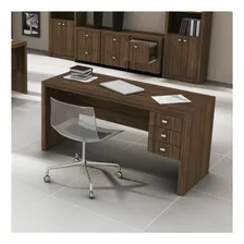 Mesa Para Escrit贸rio Com 3 Gavetas Me4113 Tecno Mobili B Cor Carvalho Foto mini 3