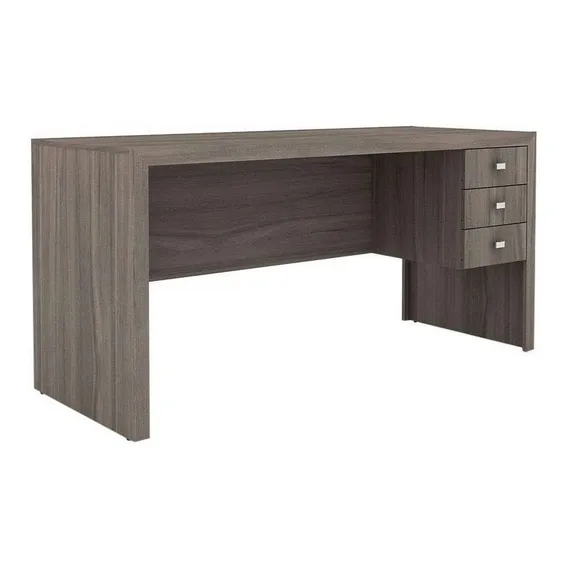 Mesa Para Escrit贸rio Com 3 Gavetas Me4113 Tecno Mobili B Cor Carvalho Foto 1