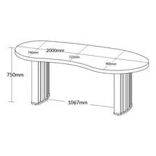 Mesa Para Escritório Com Curvas Orgânicas, Pés Ripados E Foto mini 3