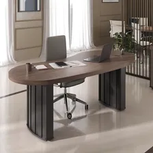 Mesa Para Escritório Com Curvas Orgânicas, Pés Ripados E Foto mini 1