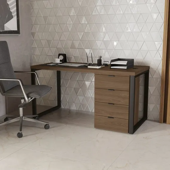 Mesa Para Escritório Diretor Com Gaveteiro 150cm Office Foto 1