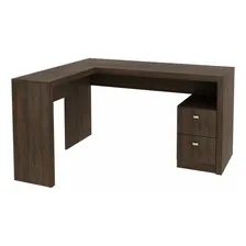 Mesa Para Escritório Em L 2 Gavetas Me4129 Tecno Dj Cor Rústico Foto mini 3