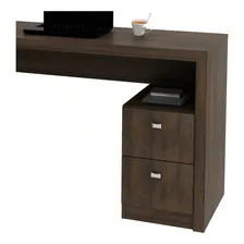 Mesa Para Escritório Em L 2 Gavetas Me4129 Tecno Dj Cor Rústico Foto mini 4