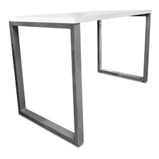 Mesa Para Escrit贸rio Estilo Industrial 120 Cm Prata/branco Foto mini 1