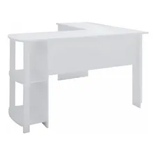 Mesa Para Escrit贸rio Luma 2 Prateleiras Branco - Artany Foto mini 1