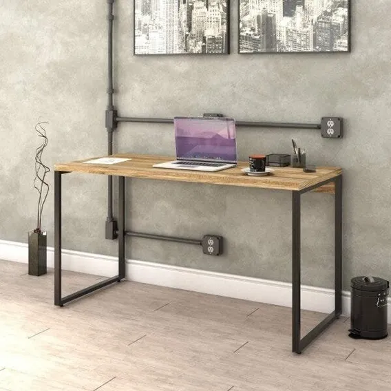 Mesa Para Escrit贸rio Office Estilo Industrial 135cm Bc Foto 1