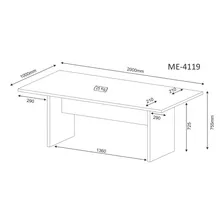 Mesa Para Escritório Reunião 100x200cm Me4119 Tecno Mobili Nogal Foto mini  2