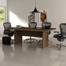 Mesa Para Escritório Reunião 100x200cm Me4119 Tecno Mobili Nogal Foto mini  3