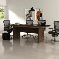 Mesa Para Escritório Reunião 100x200cm Me4119 Tecno Mobili Rústico Foto mini 2