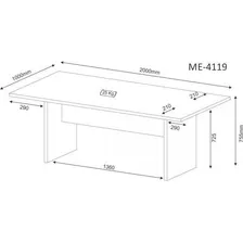 Mesa Para Escritório Reunião 100x200cm Me4119 Tecno Mobili Rústico Foto mini 3