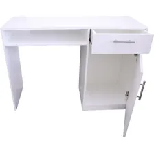 Mesa Para Manicure Salão - Bancada Com Gaveta E Porta Cor Branco Foto mini  3