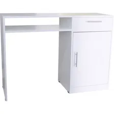 Mesa Para Manicure Salão - Bancada Com Gaveta E Porta Cor Branco Foto  mini 1