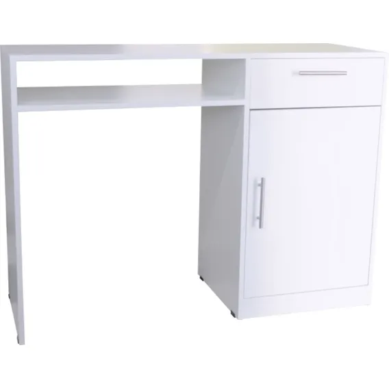 Mesa Para Manicure Salão - Bancada Com Gaveta E Porta Cor Branco Foto 1