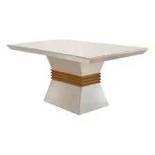 Mesa Para Sala De Jantar Lucy 120cm Em Mdf E Vidro Foto  mini 1