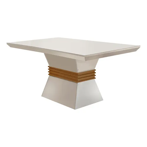 Mesa Para Sala De Jantar Lucy 120cm Em Mdf E Vidro Foto 1