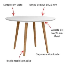 Mesa Pequena Cozinha Redonda 4 Cadeiras Pé Palito 108 Cm Foto mini 4