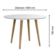 Mesa Pequena Cozinha Redonda 4 Cadeiras Pé Palito 108 Cm Foto mini  3