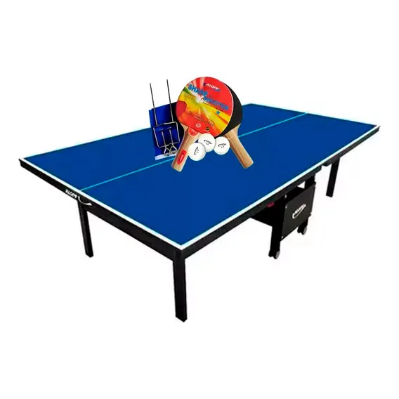 Mesa Ping Pong 18mm Mdf 1084 Klopf + Kit Tênis De Mesa 5030 Foto 1