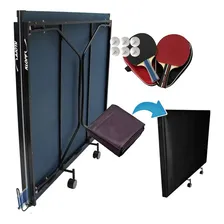 Mesa Ping Pong Mdf 15mm 1009 Klopf + 2 Kits 5093 + Capa Slim Cor Azul Foto mini 3