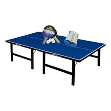 Mesa Ping Pong Mdf 15mm 1016 Klopf + Kit 5055 + Rede 5096 Cor Azul Foto mini 1