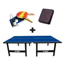 Mesa Ping Pong Olimpic 1014 + Kit Completo 5030 + Capa Cor Azul Foto mini  3