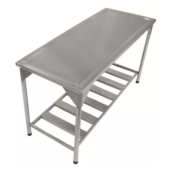 Mesa Plana Trabalho Açougue 100% Inox 304 1,50x0,60 Foto 1