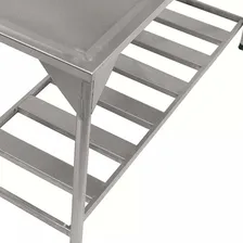 Mesa Plana Trabalho Açougue 100% Inox 304 1,50x0,60 Foto mini 3