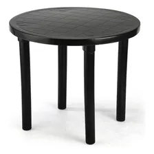 Mesa Plástica Redonda Desmontável Jardim Praia Preta Foto  mini 1