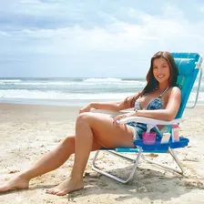 Mesa Portátil Mor Azul Para Cadeira De Praia Porta Copo Foto mini 3
