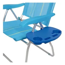 Mesa Portátil Mor Azul Para Cadeira De Praia Porta Copo Foto mini 2