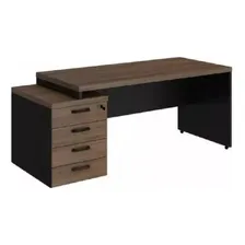 Mesa Presidente L Completa 1,72x1,60m + Gavet 40mm + Vidro! Cor Ameixa Foto mini 2