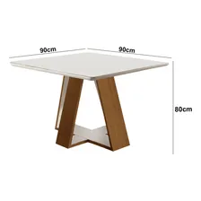 Mesa Quadrada 4 Lugares Tampo Com Vidro/laca Foto mini  3