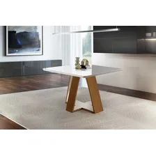 Mesa Quadrada 4 Lugares Tampo Com Vidro/laca Foto  mini 1