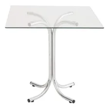 Mesa Quadrada Com Tampo De Vidro 4112 Unimóvel Ij Foto  mini 1