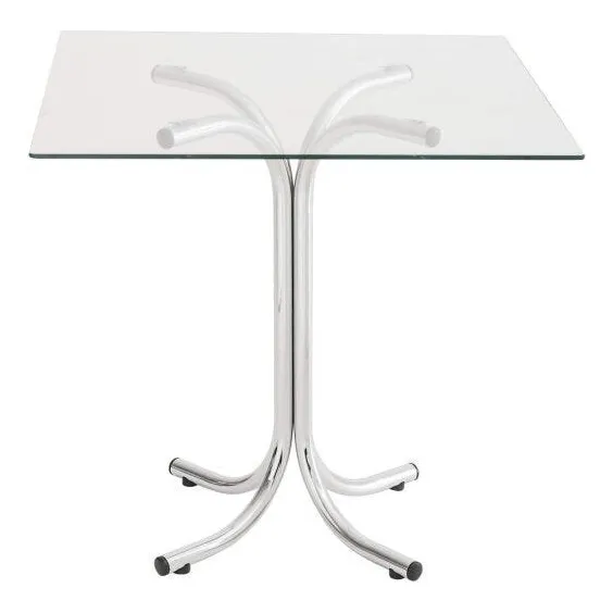 Mesa Quadrada Com Tampo De Vidro 4112 Unimóvel Ij Foto 1