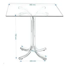 Mesa Quadrada Com Tampo De Vidro 4112 Unimóvel Ij Foto mini  2