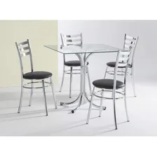 Mesa Quadrada Com Tampo De Vidro 4112 Unimóvel Ij Foto mini  3