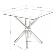 Mesa Quadrada Com Tampo De Vidro 4804 Unimóvel Wt Foto mini  2