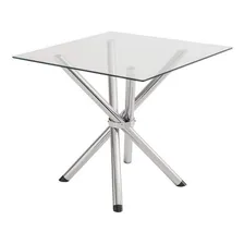 Mesa Quadrada Com Tampo De Vidro 4804 Unimóvel Wt Foto  mini 1