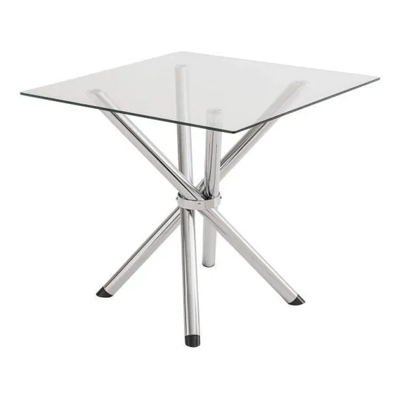 Mesa Quadrada Com Tampo De Vidro 4804 Unimóvel Wt Foto 1