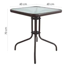 Mesa Quadrada De Jardim Rio Marrom 60 Cm Foto mini 3