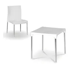 Mesa Quadrada Desmontável 70x70x72cm Cromo Colors Branca Cor Branco Foto mini 4