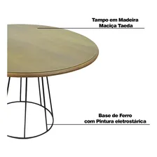 Mesa Redonda Base De Ferro Talaio Castanho - Gran Belo Foto mini 4