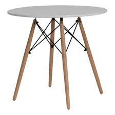 Mesa Redonda De Jantar Cozinha Eames Eiffel 110cm 6 Lugares Cor da tampa Mesa Redonda Jantar Eames Eiffel Branco Foto mini 1