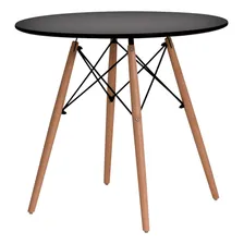 Mesa Redonda De Jantar Cozinha Eames Eiffel 110cm 6 Lugares Cor da tampa Mesa Redonda Jantar Eames Eiffel Preto Foto mini 1