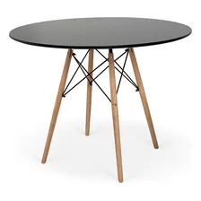 Mesa Redonda Eames Eiffel Wood 100cm | Cor Preta Magazine Decor Foto  mini 1
