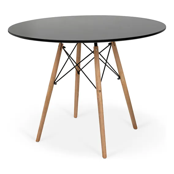 Mesa Redonda Eames Eiffel Wood 100cm | Cor Preta Magazine Decor Foto 1